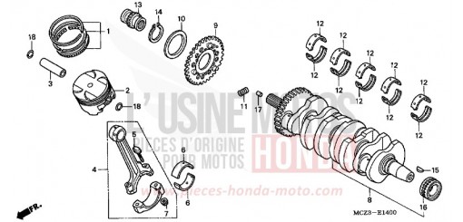 VILEBREQUIN/PISTON CB900F2 de 2002